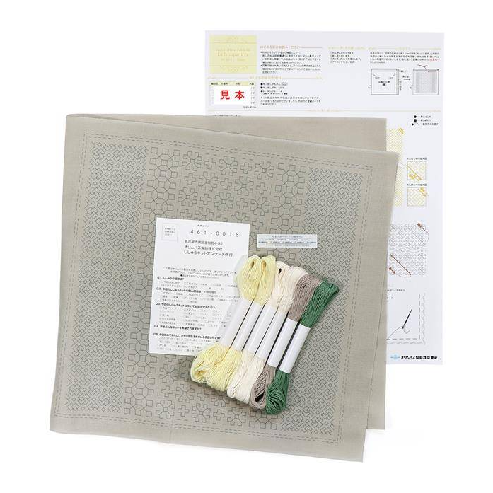 Kit complet sashiko Hitomezashi "La bouquetière - Daisy"