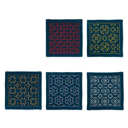 KIT SASHIKO OLYMPUS - 5 CARRES A BRODER - SK423