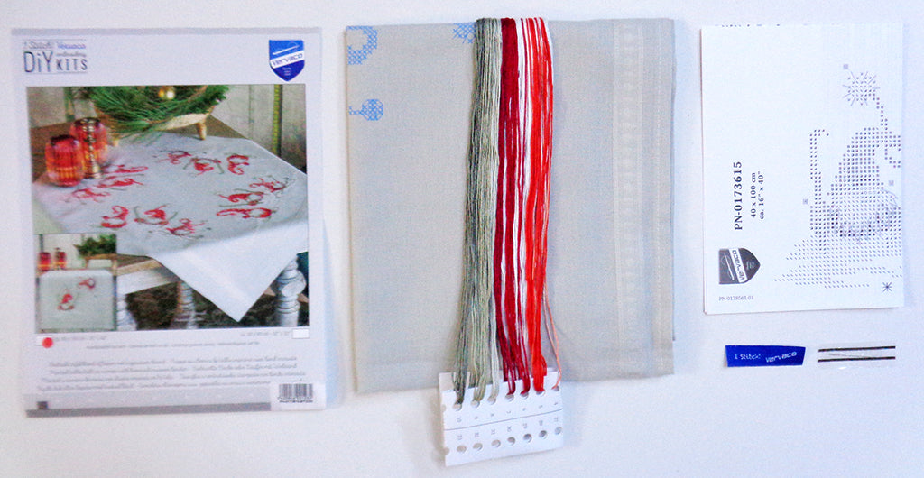 KIT NAPPE GNOMES DE NOËL EN SKI