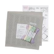 Kit complet sashiko Hitomezashi "La bouquetière - Sakura"