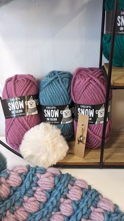 Kit Crochet Bonnet Snow Puff