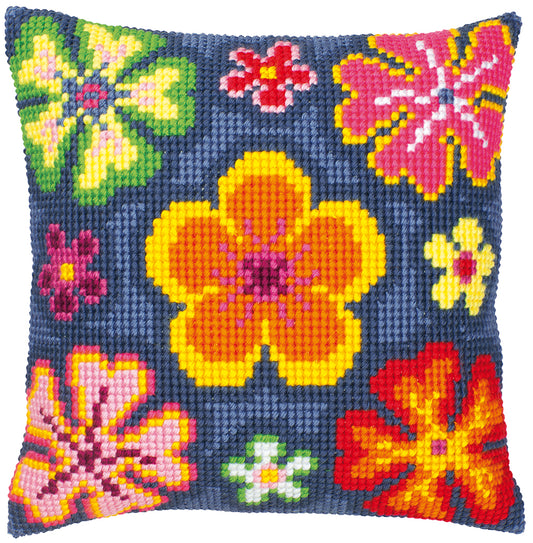 KIT COUSSIN AU POINT DE CROIX FLOWER POWER