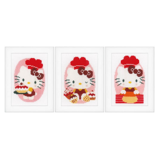 Kit point de croix miniature Hello Kitty Lot de 3